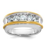 IBGoodman 14k Two-tone 1 1/2 carat Lab Grown Diamond VS/SI+ G+ Complete Men's Ring