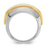 14k Two-tone IBGoodman Men's Polished 5-Stone Ring Mounting - Image 2