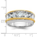 14k Two-tone IBGoodman Men's Polished 5-Stone Ring Mounting - Image 3