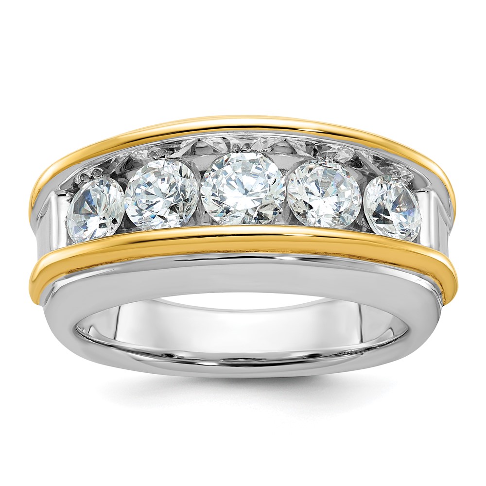 B64061-4WYAA.jpg 14k Two-tone IBGoodman Men's Polished 5-Stone Ring Mounting - Image 1