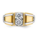 IBGoodman 14k Two-Tone 3/4 carat Lab Grown Diamond VS/SI+ G+ Complete Men's Ring - Image 4