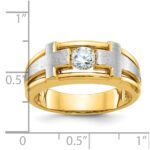 IBGoodman 10k Two-tone Men's Polished Satin and Cut-Out 1/2 Carat A Quality Diamond Cross Ring - Image 3