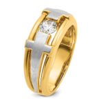 IBGoodman 14k Two-tone Men's Polished Satin and Cut-Out Cross Ring Mounting - Image 8