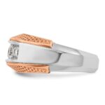 IBGoodman 14k White and Rose Gold Men's Polished and Textured 5-Stone 1 Carat AA Quality Diamond Ring - Image 5