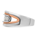 IBGoodman 14k Rose and White Gold Men's Polished Cut-Out 5-Stone Ring Mounting - Image 4