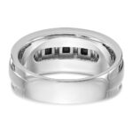 IBGoodman 14k White Gold Men's Polished and Grooved Square Black and White 1 1/5 Carat AA Quality Diamond 5-Stone Ring - Image 7