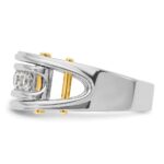 IBGoodman 14k Two-tone Men's Polished and Cut-Out Square 5-Stone Ring Mounting - Image 5