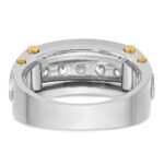 IBGoodman 14k Two-tone Men's Polished Grooved and Cut-Out 5-Stone 1 Carat AA Quality Diamond Ring - Image 7