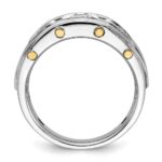 14k Two-tone IBGoodman Men's Polished 3-Stone Ring Mounting - Image 2