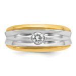 14k Two-tone IBGoodman Men's 1/3 carat Diamond Complete Ring - Image 6