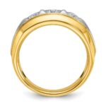 IBGoodman 14k Two-tone 3/4 carat Lab Grown Diamond VS/SI+ G+ Three Stone Complete Men's Ring - Image 2