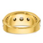 IBGoodman 14k Two-tone Men's Polished and Grooved 3-Stone 3/4 Carat AA Quality Diamond Ring - Image 7