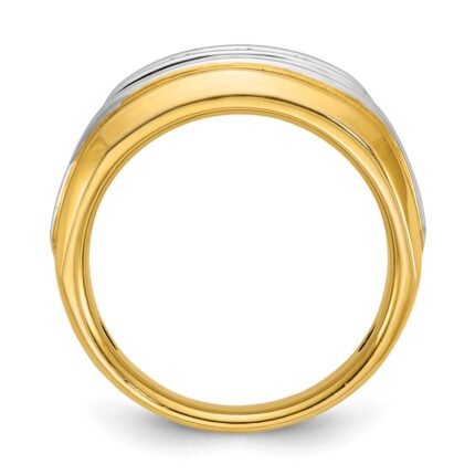 IBGoodman 14k Two-tone Men's Polished and Grooved 5-Stone Ring Mounting