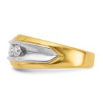 IBGoodman 14k Two-tone Men's Polished and Grooved 5-Stone 1 Carat AA Quality Diamond Ring - Image 4