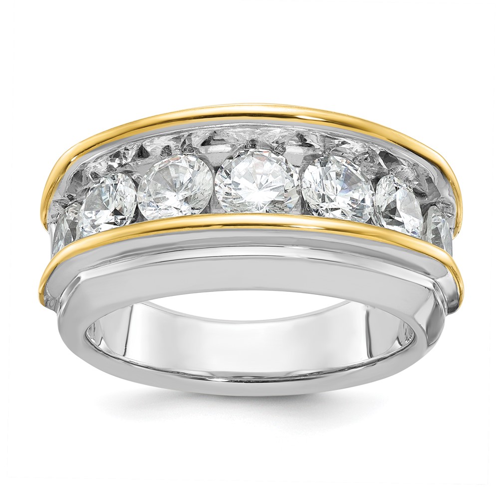 B64096-4WYAA.jpg 14k Two-tone IBGoodman Men's Polished 7-Stone Ring Mounting - Image 1