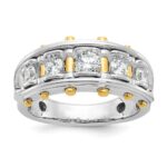 IBGoodman 14k Two-tone Men's Polished and Cut-Out 5-Stone 1 Carat AA Quality Diamond Ring