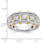IBGoodman 14k Two-tone Men's Polished and Cut-Out 5-Stone 1 Carat AA Quality Diamond Ring - Image 3