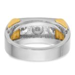 14k Two-tone IBGoodman Men's Polished 3-Stone Ring Mounting - Image 7