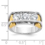 14k Two-tone IBGoodman Men's Polished 3-Stone Ring Mounting - Image 3