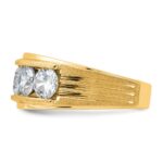 IBGoodman 14k Five Stone Polished Brushed and Grooved Men's Ring Mounting - Image 3