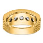 IBGoodman 14k Five Stone Polished Brushed and Grooved Men's Ring Mounting - Image 5