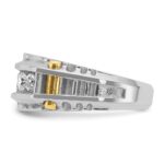 IBGoodman 14k Two-tone Men's Polished and Textured 5-Stone 1 Carat AA Quality Diamond Ring - Image 5