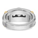 IBGoodman 14k Two-tone Men's Polished and Textured 5-Stone Ring Mounting - Image 7