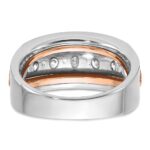 IBGoodman 14k Two Tone Rose and White Gold 1 1/2 carat Lab Grown Diamond VS/SI+ G+ Complete Five Stone Cut Out Men's Ring - Image 5