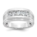 IBGoodman 14k White Gold 1 carat Lab Grown Diamond VS/SI+ G+ Complete Men's Ring