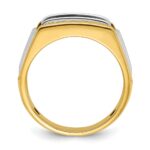 IBGoodman 14k Two-tone Men's Polished and Grooved 3-Stone Ring Mounting - Image 2