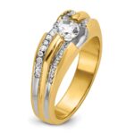IBGoodman 14k Men's Polished 1/3 Carat AA Quality Diamond Semi-Mount Ring - Image 8