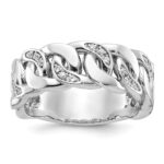 14k White Gold IBGoodman Men's Link Design Diamond Ring Mounting