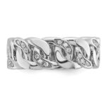 14k White Gold IBGoodman Men's Link Design Diamond Ring Mounting - Image 4