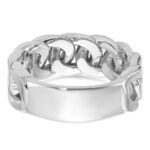 14k White Gold IBGoodman Men's Link Design Diamond Ring Mounting - Image 5