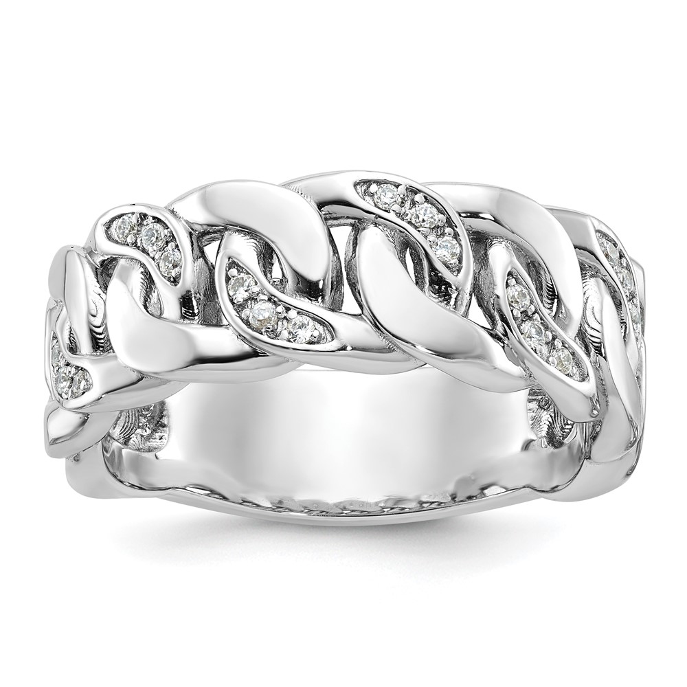 B64183-4WAA.jpg 14k White Gold IBGoodman Men's Link Design Diamond Ring Mounting - Image 1