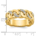 14k IBGoodman Men's Link Design 1/8 carat Diamond Complete Ring - Image 3
