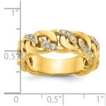 14k IBGoodman Men's Link Design 1/8 carat Diamond Complete Ring - Image 3