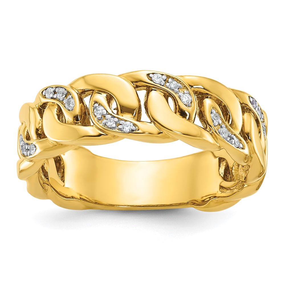 B64185-4YAA.jpg 14k IBGoodman Men's Link Design Diamond Ring Mounting - Image 1
