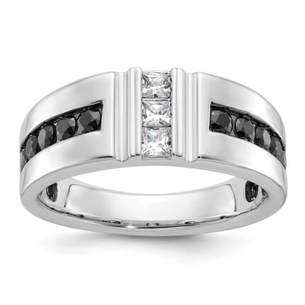 IBGoodman 10k White Gold Men's Polished and Grooved Ring Mounting