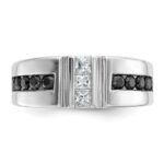 IBGoodman 14k White Gold Men's Polished and Grooved Ring Mounting - Image 6