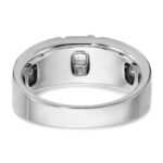IBGoodman 14k White Gold Men's Polished and Grooved Ring Mounting - Image 7