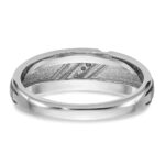 IBGoodman 14k White Gold with Black Rhodium Men's Polished and Satin 1/15 Carat AA Quality Diamond Ring - Image 7