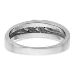 IBGoodman 14k White Gold Polished Satin and Grooved Men's Ring Mounting - Image 7