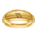 IBGoodman 14k with Black and White Rhodium Men's Polished Satin and Grooved 1/20 Carat AA Quality Diamond Ring - Image 7