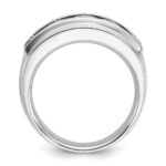 IBGoodman 14k White Gold 2 carat Lab Grown Diamond VS/SI+ G+ Five Stone Complete Polished Satin and Grooved Men's Ring - Image 2