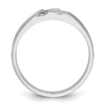 IBGoodman 10k White Gold Men's Polished Satin and Grooved 5-Stone 1/20 Carat A Quality Diamond Ring - Image 2