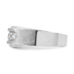 IBGoodman 14k White Gold 1 carat Lab Grown Diamond VS+ F+ Complete Polished and Brushed Five Stone Men's Band - Image 3