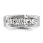 IBGoodman 14k White Gold 1 carat Lab Grown Diamond VS+ F+ Complete Polished and Brushed Five Stone Men's Band - Image 4