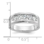 IBGoodman 14k White Gold 1 carat Lab Grown Diamond VS+ F+ Complete Polished and Brushed Five Stone Men's Band - Image 9