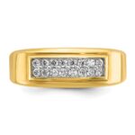 14k IBGoodman Men's Polished 2-Row 1/3 Carat AA Quality Diamond Ring - Image 6